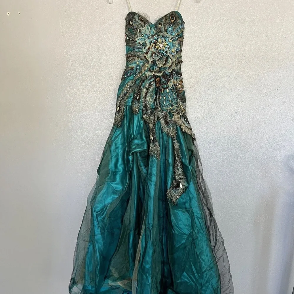 Mac Duggal | Dresses | Mac Duggal Prom Dress Size Peacock With Sweetheart Neckline And Sidesplit | Poshmark Mac Duggal | Dresses | Mac Duggal Prom Dress Size Peacock With Sweetheart Neckline And Sidesplit | Poshmark